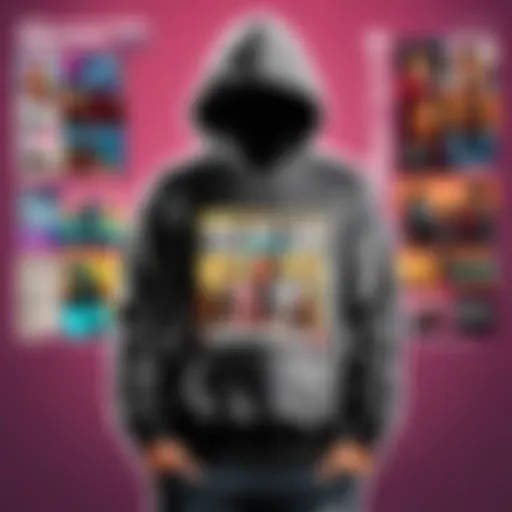 Abstract modern art depiction of a social club hoodie