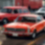 Detailed view of a classic car in a garage