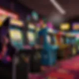 Arcade machines in a vibrant gaming environment