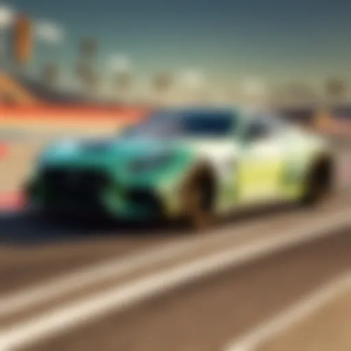 A high-speed sports car on a racetrack in GTA