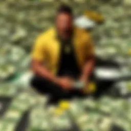 Abstract illustration of digital cash flow