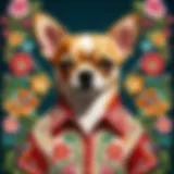 Elegant Chihuahua Shirt with Floral Embroidery