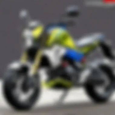 Close-up of Akrapovic exhaust system on Honda Grom