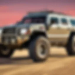 Detailed view of armored SUV exterior showcasing robust design