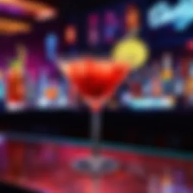 Close-up of decorative cocktails served in a stylish environment
