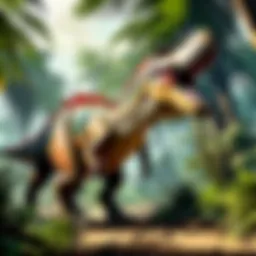 Epic Dino Battle in Lush Jungle Environment