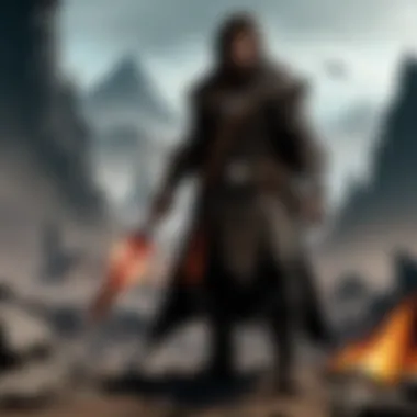 Epic showdown between the protagonist and a formidable Uruk-hai warrior