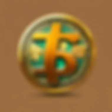 Virtual Currency Symbol on Futuristic Screen