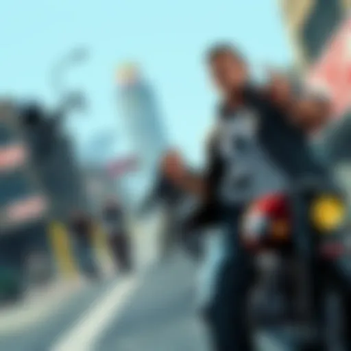 In-game screenshot showcasing an action-packed scene in GTA.