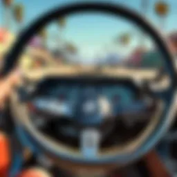 A sleek and modern gaming steering wheel setup