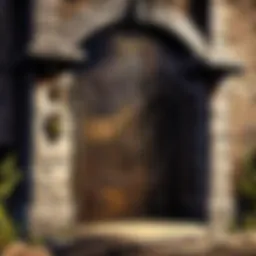 Mystical Dungeon Gate guarded by creatures