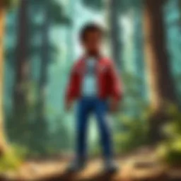 Children playing in a magical forest setting