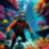 Scuba Diver Exploring Colorful Coral Reef