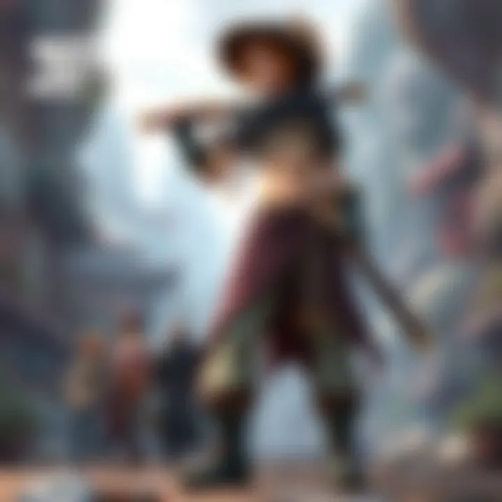 An adventurous role-playing game character in a fantasy setting