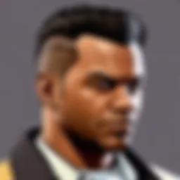 Franklin's iconic hairstyle showcasing detailed textures and style