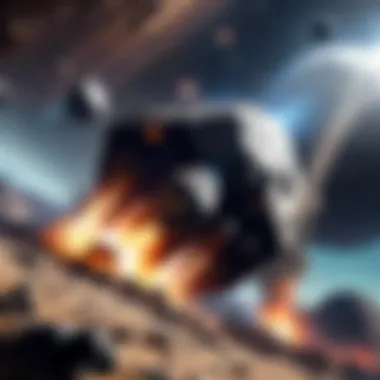 Astronomical Maneuvers: Navigating Through Asteroids Spacecraft navigating asteroid field