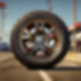 Close-up of a custom fuel rage wheel