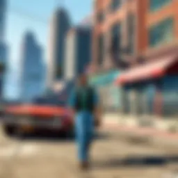 A breathtaking view of the cityscape in GTA on PS5 showcasing enhanced graphics.