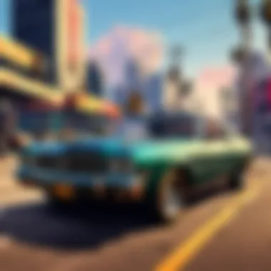 A player engaging in a thrilling car chase within the game