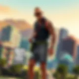 The Vibrant Cityscape of Los Santos An iconic scene showcasing the vibrant cityscape of Los Santos