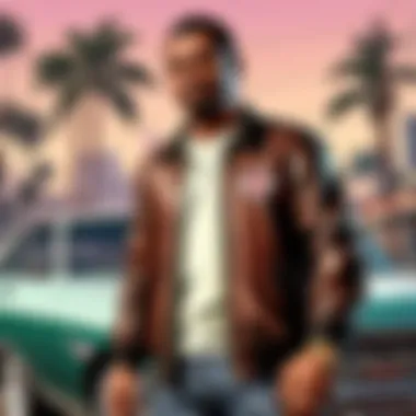 An illustration depicting the socio-political themes in Grand Theft Auto