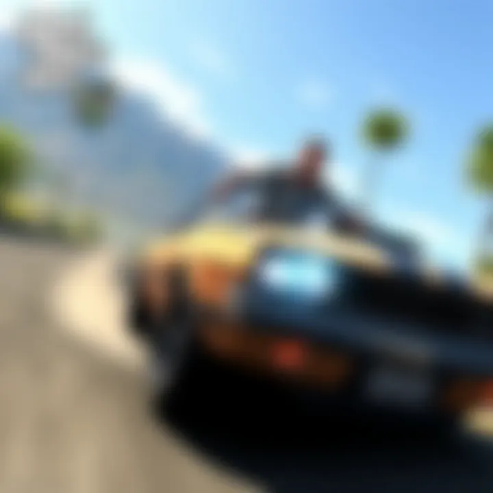 Exhilarating High-Speed Chase An exhilarating chase scene featuring high-speed vehicles