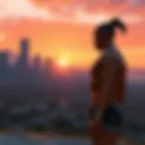 Los Santos Skyline at Sunset A breathtaking view of Los Santos skyline at sunset