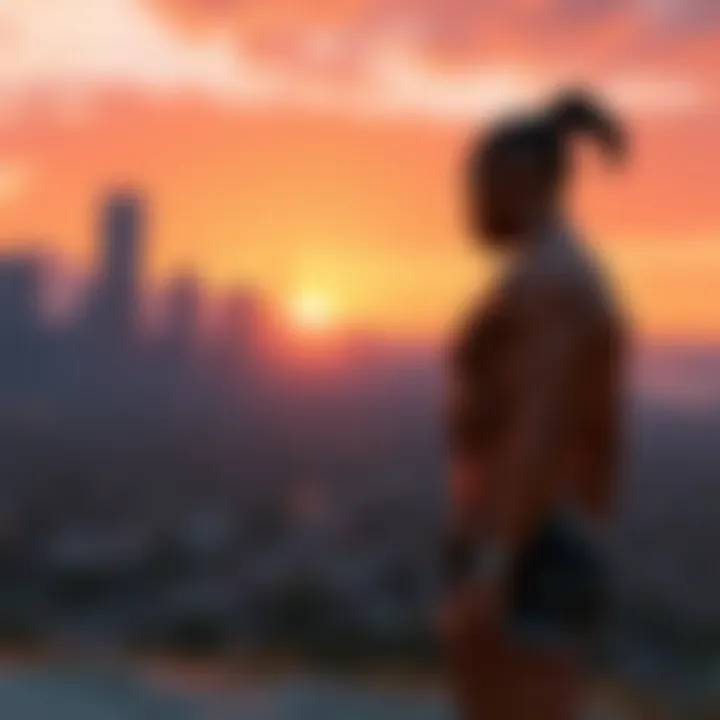 Los Santos Skyline at Sunset A breathtaking view of Los Santos skyline at sunset