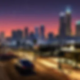 A breathtaking view of Los Santos skyline at night
