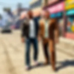 A digital rendering showcasing the mobile interface of GTA V, highlighting key gameplay features.