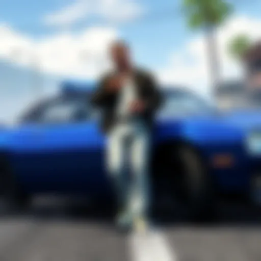 Iconic moment from GTA V showcasing a thrilling chase