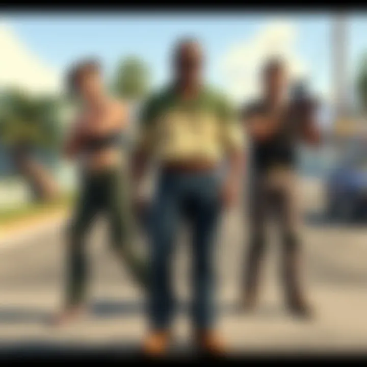 Community Dynamics in Roleplay A community gathering in a virtual setting within GTA 5 roleplay