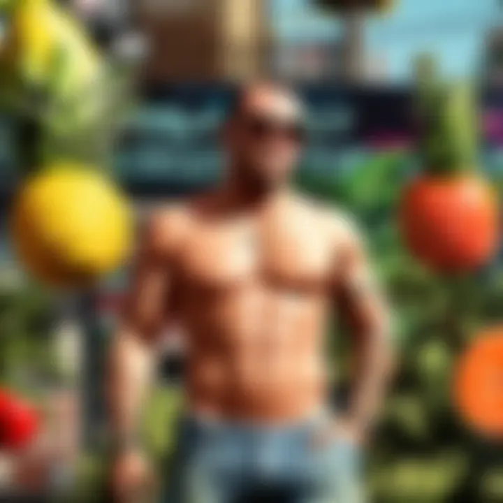 GTA V character utilizing the iFruit app in-game