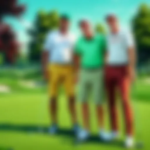 A group of friends laughing on the golf course