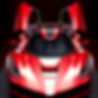 Innovative Hybrid Engine of La Ferrari Close-up of La Ferrari's hybrid engine technology