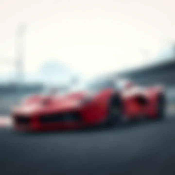 La Ferrari in Motion on the Track La Ferrari on the track demonstrating its performance