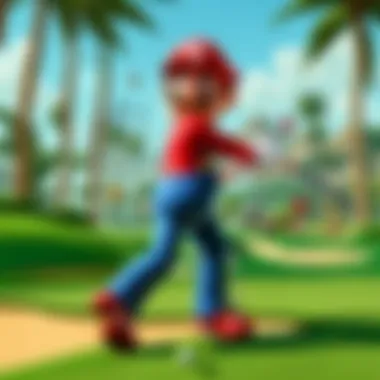 Competitive Multiplayer Dynamics in Mario Golf A competitive match in progress, showcasing multiplayer dynamics in Mario Golf.