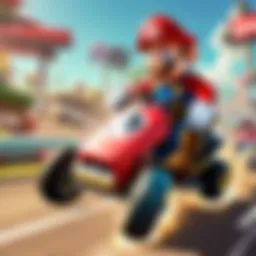 Colorful Mario Kart Characters Racing