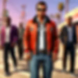 A vibrant mod clothing ensemble featuring geometric patterns and bold colors.