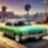A vibrant modded scene from Grand Theft Auto showcasing enhanced graphics and new vehicles.