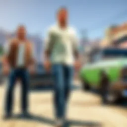 A vibrant scene showcasing various Grand Theft Auto V mods in action