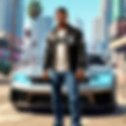 Artistic rendition of a futuristic Nintendo Switch console surrounded by digital game icons