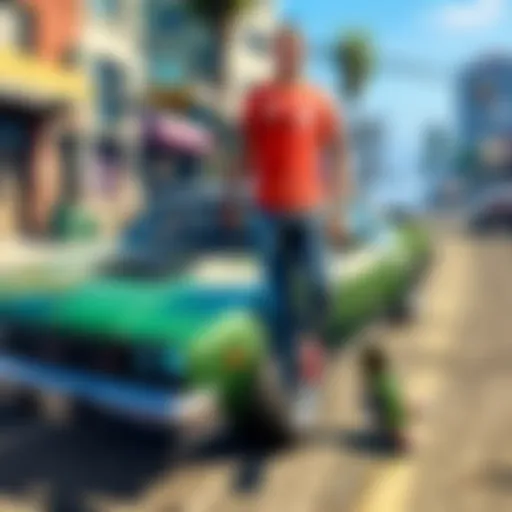 Illustration depicting the Nintendo Switch console with a GTA V logo