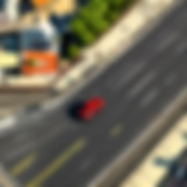 Top-Down View of High-Performance Compact Car in GTA Game