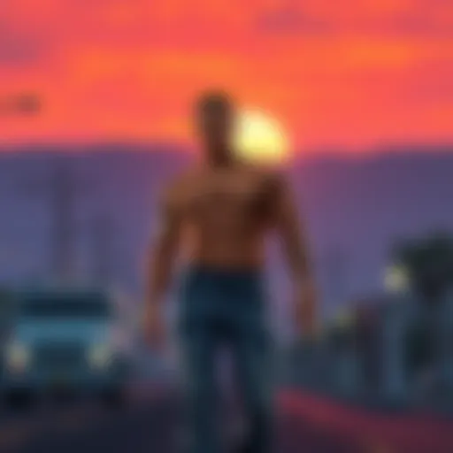 A stunning sunset over Los Santos captured in-game.