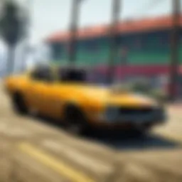 A detailed view of a modified vehicle in GTA V showcasing unique designs and enhancements.