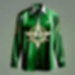 Luxurious green Amiri shirt displayed elegantly on a minimalist background.