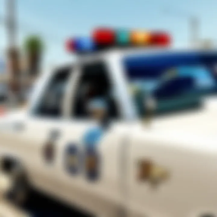 Close-up of the cop car horn showcasing its design
