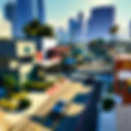 A visually striking landscape of Los Santos from Grand Theft Auto V