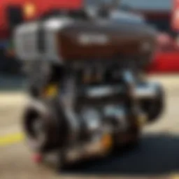 A car enthusiast examining a modified vehicle's engine bay